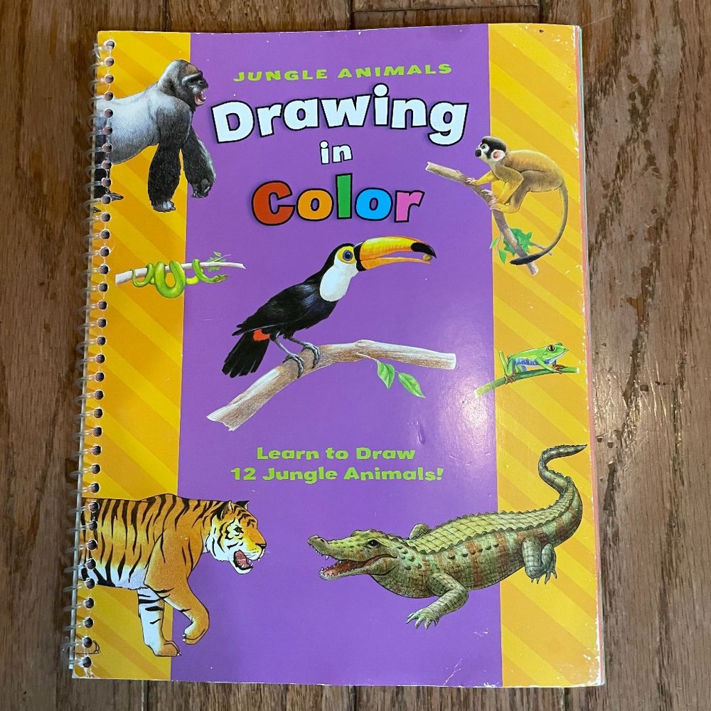 Jungle Animals Drawing in Color Art Workbook